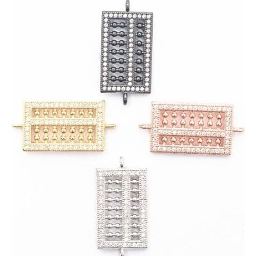 15*20mm abacus multicolor micro pave cz zircon cubic zirconia beads DIY Copper necklace bracelet connectors accessories d3rf