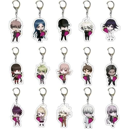 Danganronpa Double Sided Acrylic Keychain Fans Collection Anime Game Figures Nanami ChiaKi Nagito Komaeda Key Chain Cute Trinket