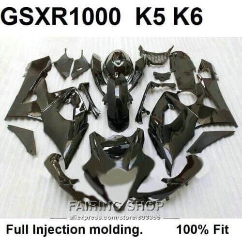 Cheap injection molding fairings for Suzuki GSXR1000 05 06 black motorcycle fairing kit GSXR 1000 2005 2006 VN31