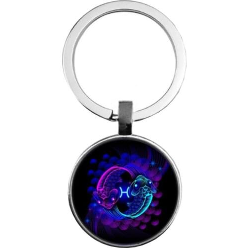 DIY Zodiac Constellation Keychain 12 Constellation Leo Virgo Libra Scorpio Sagittarius Pendant Keychain Birthday