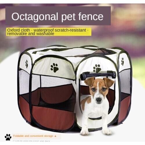 Home Removable Pet Cage Small Pet Delivery Room Washable Folding Octagonal Fence Doghouse Waterproof Scratch-Resistant Cat Tent