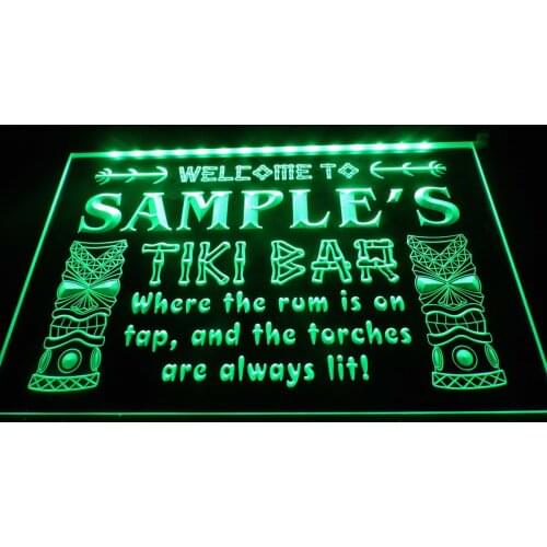 DZ014- Name Personalized Custom Tiki Bar Beer LED Neon Light Sign hang sign home decor crafts