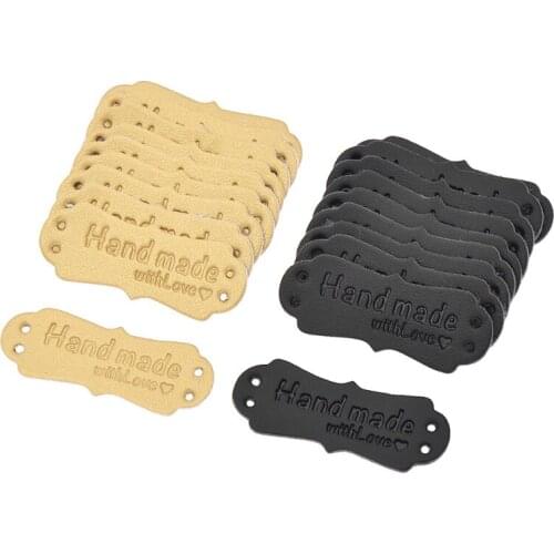 Printed Hand Made With Love DIY Garment Leather Labels Sewing Craft Bags Shoes Tags Decoration Supplies