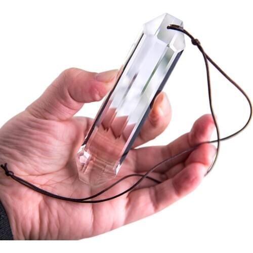 H&D 120mm Crystal Suncatcher Clear Hexagone Hanging Chandelier Prism Pendant Home Garden Wedding Decoration Figurine DIY Craft