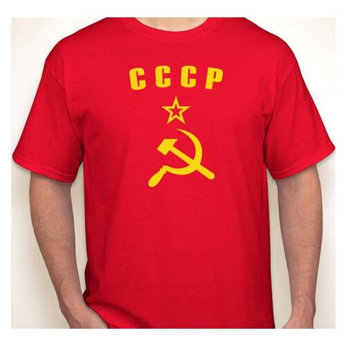 CCCP HAMMER & SICKLE Russia/Russian Soviet Union USSR Red Jersey T-Shirt Cotton O-Neck Short Sleeve Mens T Shirt New Size S-3XL