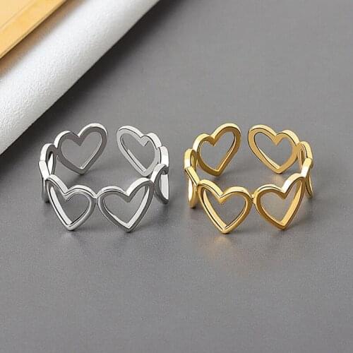KOFSAC Romantic Women 925 Sterling Silver Rings Cute Fashion Heart Love With Love Ring Girl Jewelry Valentines Day Accessories
