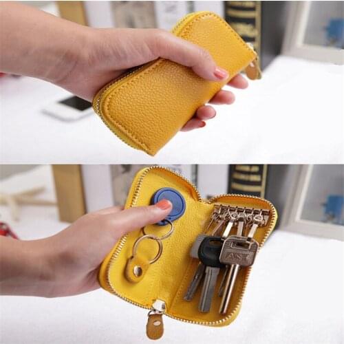 Fashion Simple Sale Keychain Key Bag Case Wallet Leather Unisex Key Holder Organizer Car Pouch Housekeeper Wallet Bag