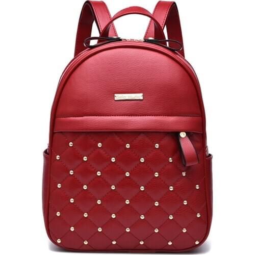 MONNET CAUTHY New Fashion Bags for Women Practical Leisure Preppy Style PU Zipper Backpack Solid Color Wine Red Black Bronze Bag