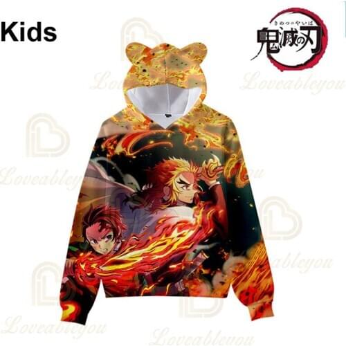 Tanjirou Kochou Shinobu Demon Slayer Cartoon Tops Hoodies Japen Anime Kimetsu no Yaiba 3D Hoodie Men Women Harajuku Sweatshirt