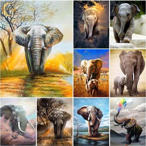 DIY 5D Diamond Painting Elephant Full Square/Round Drill Animal Diamond Embroidery Cross Stitch Kits Mosaic Home Wall Art Decor