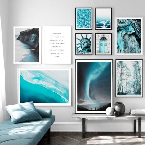 New York Statue Of Liberty Sea Beach Forest Posters And Prints Wall Art Canvas Painting Abstract Nature Landscape Pictures