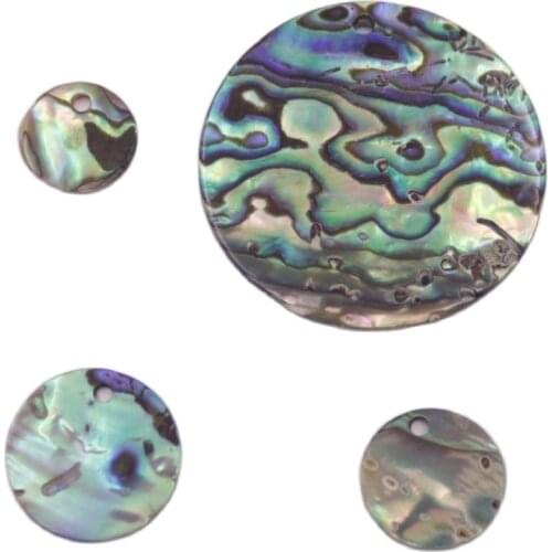 Natural Green Abalone Coin Shell Top Hole For Pendant Earring 10mm-30mm Choose