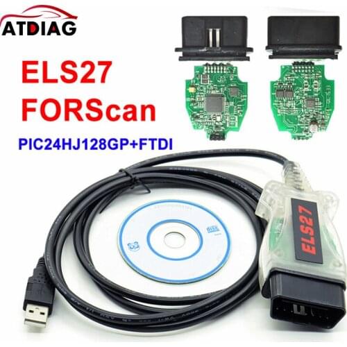 Newest OBD2 Code Reader ELS27 FORScan Works For F-ord for Ma-zda Green PCB FTDI Chip+PIC24HJ128GP