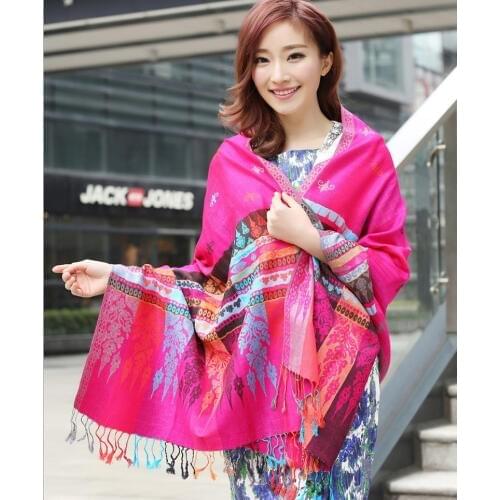 Brand New Arrival Autumn Winter Womens Printing Pashmina Cashmere Shawl Scarf Warp Many Colors SY20150016