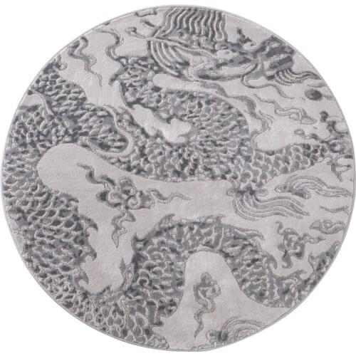 New Chinese Carpet round Chinese Style Dragon Totem Elegant Living Room Study B & B Gray Washable