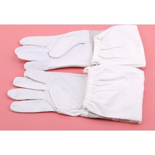 1 Pair Beekeeping Gloves Sheepskin Breathable Material Bee Tool Universal Model Canvas Gloves We Sell Cut Honey Knife