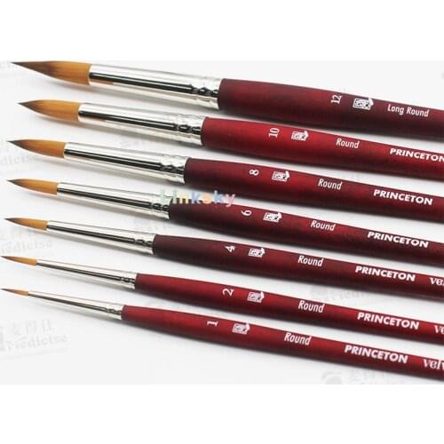 Princeton Velvetouch, Series 3950LR, Paint Brush for Acrylic, Oil and Watercolor, Long Round, Detailing and Filling Large Areas