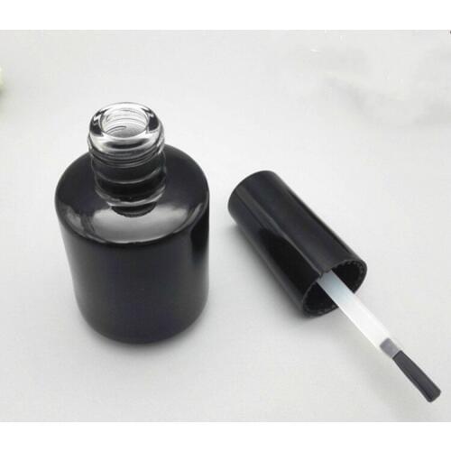 50pcs 15ML Black nail polish empty bottle cosmetic nail polish glass filled glass container with brush