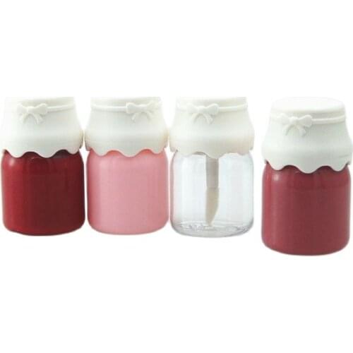 Fashion 8ML Empty Lip Gloss Tubes With Wands Cute Bottle Shaped Pink Clear Lip Glaze Container Unique Lip Gloss Packaging 50pcs