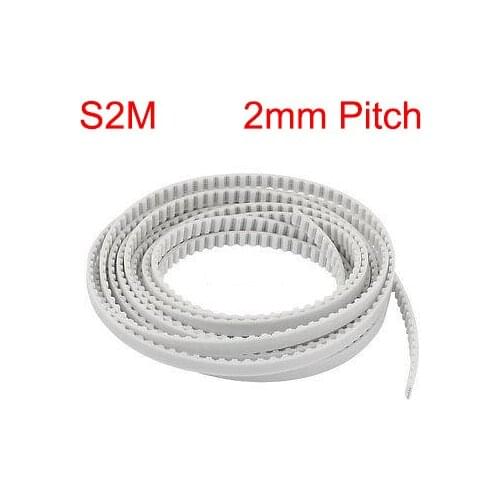 S2M 10mm 12mm Width 2mm Pitch Open Loop End Black White PU Polyurethane Steel Wire Printer Groove Cogged Synchronous Timing Belt
