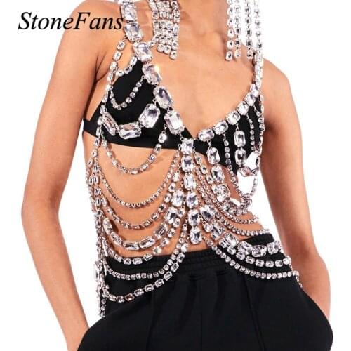 Stonefans Fashion Decoration Large Underwear Women Jewellery Rhinestone Sexy Swimwear Luxury Bra Lingerie Designer Top Bikini