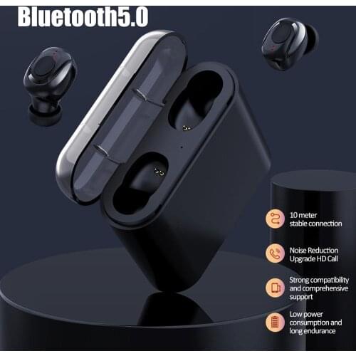 TWS 5.0 Wireless Bluetooth Earphone 8DHiFi Stereo Mini Sport Earphone Graphene Bass Diaphragm Headset Noise Reduction Power Bank