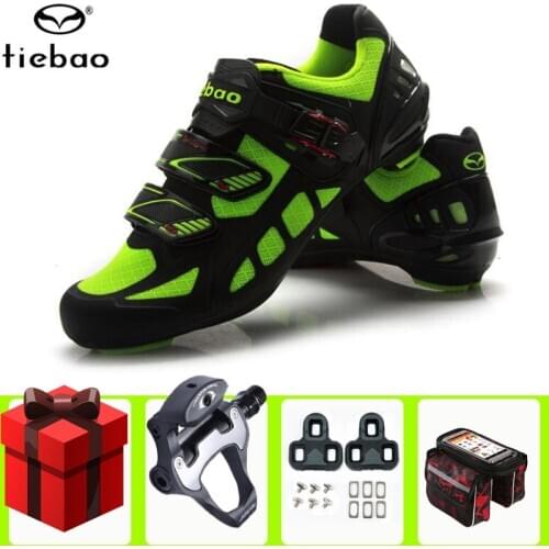 Tiebao Triathlon Cycling Shoes Road Add Pedal Set Bike Men Sneakers Women Outdoor Bicycle Unisex Breathable Bike Bicicleta