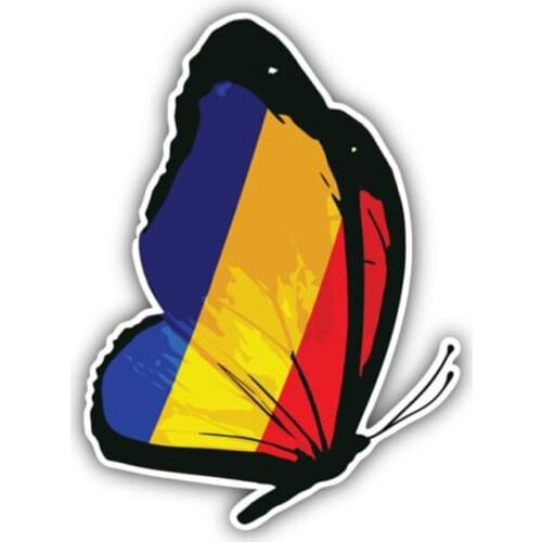 PLAY COOL Funny Romania Flag Butterfly Windows Car Sticker Automobiles Motorcycles Exterior Accessories Vinyl Decals,13CM*9.5CM