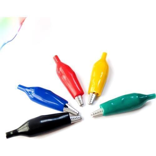 10pcs 4.5CM Insulation Boot Metal Alligator Clip Electric Test 45MM Lead colorful small crocodile clamp