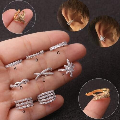 1Pc 10mm Adjustable Cz Ear Cuff No Piercing Conch Cuff Earring Piercing Helix Cartilage Conch Fake Piercing Jewelry