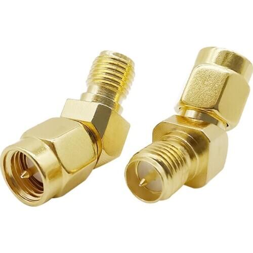 1Pcs SMA Antennas Connector 45/135 Degree SMA Male Plug to RP SMA Female Jack RF Coaxial Coax Adapter for FPV Goggles Antennas