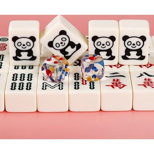 26MM144 pcs/set Mini mahjong set Cartoons Mahjong Chinese Traditional Mahjong Board Game Family Toy Exquisitely Carved