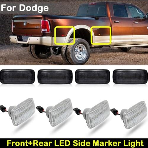 4Pcs For Dodge RAM 2500HD 3500HD Double Wheel 2010-2018 front rear LED Side Fender Marker turn signal light side marker lamp