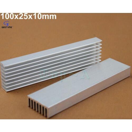 Gdstime 8pcs Silver Aluminum Heatsink 100mm x 25mm x 10mm Heat Sink Radiator Router CPU Cooler 100x25x10mm