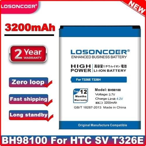LOSONCOER 3200mAh BH98100 Battery For HTC Desire SV T326e Desire P T326H Rezound 4G ThunderBolt 2 Verizon Rezone ADR6425