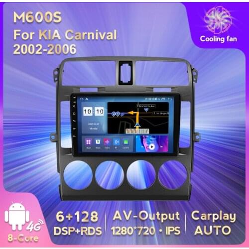 IPS HD 1280*720 Android11 Car GPS Navigation DVD Multimedia Player for Kia Carnival 2002-2006 BT WIFI Stereo Player Carplay AUTO