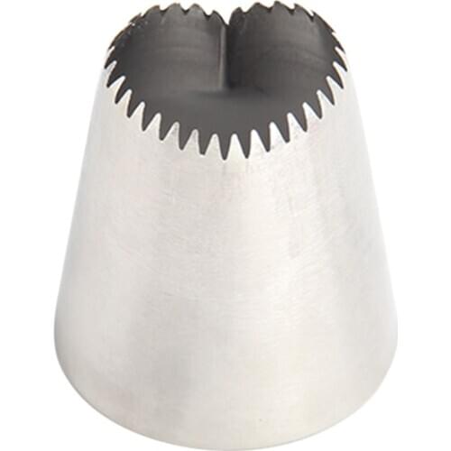 Free Shipping New Stainless Steel 18/8 Heart with 32 Teeth Piping Nozzle Cake Decorating Pastry Icing Tips #R011