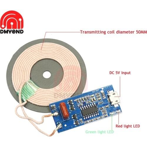 DC 5V 1A Wireless Power Supply Charging 5W Wireless Charger Transmitter in Mobile Phone Chargers Fast Charge Coil Circuit Module