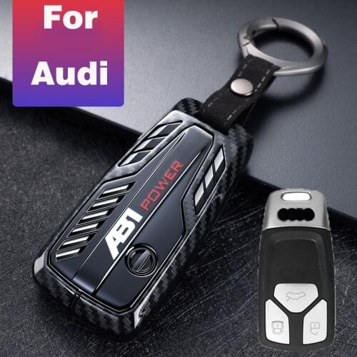 Zinc Alloy Carbon Fiber Car Key Cover Case Shell For Audi A6 A5 Q7 S4 S5 A4 B9 Q7 A4L 4m TT TTS RS 8S 2016 2017 2018 Accessories