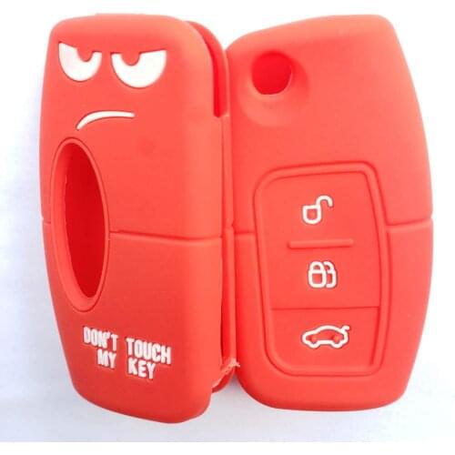 Flip Key Case Cover For Ford Fiesta Focus 2 Mk3 Mondeo Ecosport Kuga Escape 3 Button Silicone Interior Accessories
