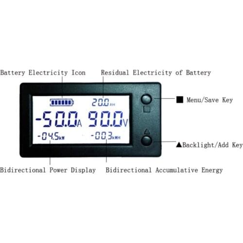 DC300V 100A 200A 400A Hall Effect Coulometer Digital Voltmeter Ammeter Sensor W-store D24_B