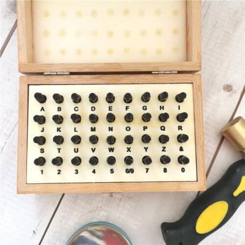 Wooden Box Letter Number Alphabet Metal Stamps Jewelry DIY Punching Tools Steel Stamping Gold Silver Bracelet Custom Logo Name
