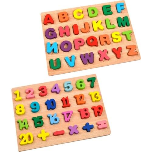 Puzzle Board Toys Educational Alphabet Number Recognition Development Hand-eye Coordination Game