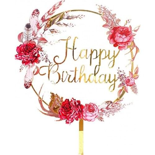 50% Hot Sale Acrylic Letter Print Cake Plugin Birthday Wedding Cupcake Insert Card Decoration Cake Decorating Supplies