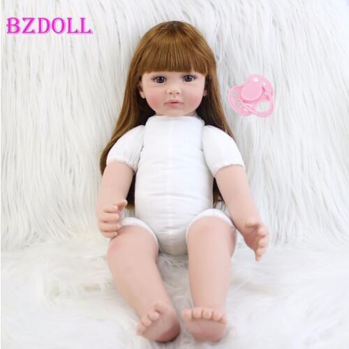 60cm Silicone Reborn Girl Baby Nude Doll Toys Vinyl Princess Toddler Babies Dolls Birthday Gift Limited Edition Doll