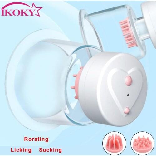 Bra Massager Licking Nipple Sucker Breast Enlargement Vibrator Rotate Stimulation Breast Pump Sex Toys For Women