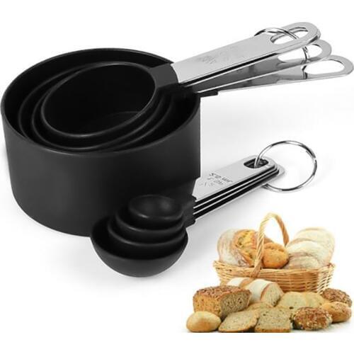 8Pcs Stainless Steel Measuring Spoon Silicone Handle Measuring Cup Measuring Spoon Set Spoon Baking Tools