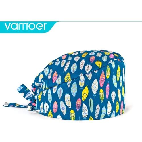 Cartoon Scrub Caps Gorras quirurgicas Clinica dental Sombreros farmaceutico Working Hats Vet Tieback Elastic Adjustable Hat