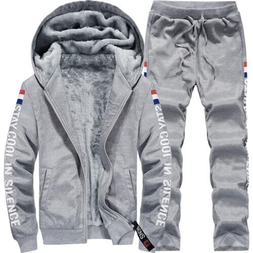 Men Casual Tracksuit Autumn Winter 2 PCS Hooded Sweatshirts Joggers Hoodies Jacket Track Suit Male Sportswear Sets Plus Size 4XL