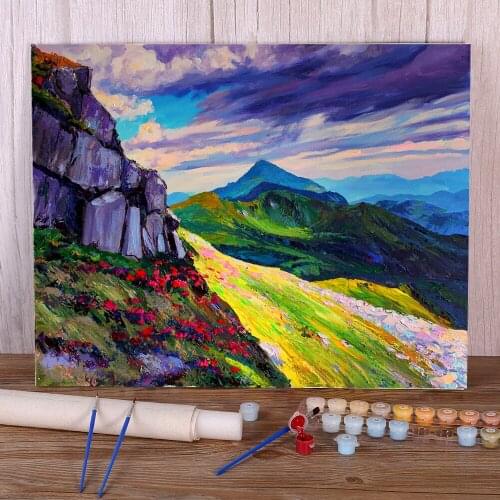 Landscape Montenegro Painting By Numbers Complete Kit Acrylic Paints 50*70 Canvas Pictures New Design Crafts Wholesale